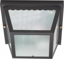 Nuvo 60/473 - 2 Light - 10" Carport Flush with Textured Frosted Glass - Black Finish