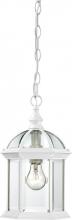 Nuvo 60/4977 - Boxwood - 1 Light 14" Hanging Lantern with Clear Beveled Glass - White Finish