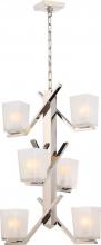 Nuvo 60/5094 - Timone - 6 Light Pendant with Etched Sandstone Glass; Polished Nickel Finish