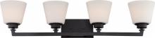 Nuvo 60/5554 - Mobili - 4 Light Vanity with Satin White Glass - Aged Bronze Finish