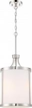 Nuvo 60/6226 - Denver - 3 Light Pendant with Satin White Glass - Polished Nickel Finish
