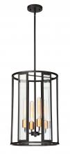 Nuvo 60/6415 - Payne - 4 Light Foyer Pendant with Clear Beveled Glass - Midnight Bronze Finish