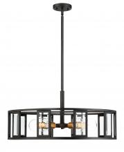 Nuvo 60/6416 - Payne - 5 Light Pendant with Clear Beveled Glass - Midnight Bronze Finish