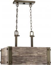 Nuvo 60/6422 - Winchester - 4 Light Square Pendant with Aged Wood - Bronze