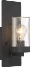 Nuvo 60/6579 - Indie- 1 Light- Small Wall Sconce - with Clear Seeded Glass - Textured Black Finish