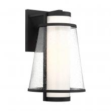Nuvo 60/6603 - Anau - 1 Light Large Wall Lantern - with Etched Opal and Clear Glass - Matte Black Finish
