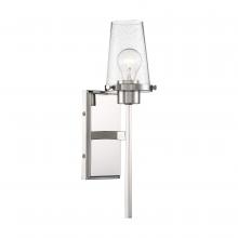 Nuvo 60/6678 - Rector -1 Light Wall Sconce - with Clear Seedy Glass - Polished Nickel Finish