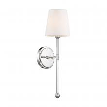 Nuvo 60/6688 - Olmstead - 1 Light Wall Sconce - with White Linen Shade - Polished Nickel Finish