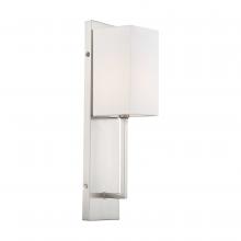 Nuvo 60/6691 - Vesey - 1 Light Wall Sconce - with White Linen Shade - Brushed Nickel Finish