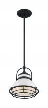 Nuvo 60/7083 - Upton - 1 Light Pendant with- Gloss White and Black Accents Finish