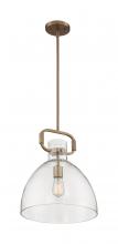 Nuvo 60/7142 - Teresa - 1 Light Pendant with Clear Glass - Burnished Brass Finish