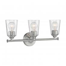  60/7183 - Bransel - 3 Light Vanity with Seeded Glass - Brushed Nickel Finish