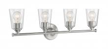  60/7184 - Bransel - 4 Light Vanity with Seeded Glass - Brushed Nickel Finish