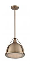 Nuvo 60/7202 - Barbett - 1 Light Pendant with Fresnel Glass - Burnished Brass Finish