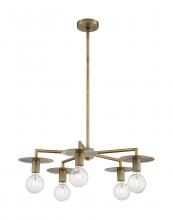 Nuvo 60/7245 - Bizet - 5 Light Chandelier with- Vintage Brass Finish
