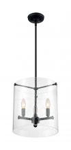 Nuvo 60/7287 - Bransel - 3 Light Pendant with Seeded Glass - Matte Black Finish
