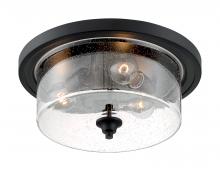 Nuvo 60/7291 - Bransel - 3 Light Flush Mount with Seeded Glass - Matte Black Finish