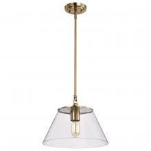 Nuvo 60/7413 - Dover; 1 Light; Medium Pendant; Vintage Brass with Clear Glass