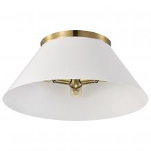 Nuvo 60/7421 - Dover; 3 Light; Large Flush Mount; White with Vintage Brass