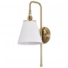 Nuvo 60/7446 - Dover; 1 Light; Wall Sconce; White with Vintage Brass