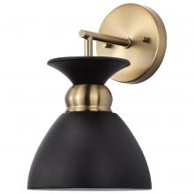 Nuvo 60/7458 - Perkins; 1 Light; Wall Sconce; Matte Black with Burnished Brass