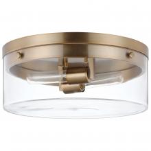 Nuvo 60/7536 - Intersection; Small Flush Mount Fixture; Burnished Brass with Clear Glass