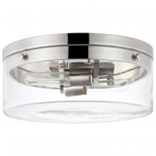 Nuvo 60/7636 - Intersection; Small Flush Mount Fixture; Polished Nickel with Clear Glass