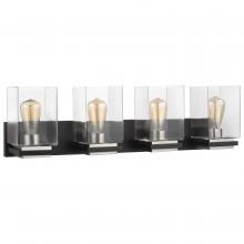  60/7654 - Crossroads; 4 Light Vanity; Matte Black with Clear Glass