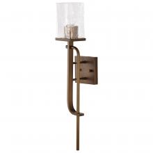 Nuvo 60/7749 - Terrace 1 Light Wall Sconce; Natural Brass Finish; Crackel Glass