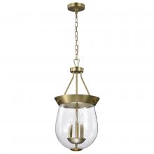 Nuvo 60/7801 - Boliver 3 Light Pendant; 11 Inches; Vintage Brass Finish; Clear Seeded Glass