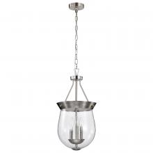 Nuvo 60/7802 - Boliver 3 Light Pendant; 11 Inches; Brushed Nickel Finish; Clear Seeded Glass