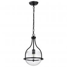 Nuvo 60/7817 - Amado 1 Light Pendant; 10 Inches; Matte Black Finish; Clear Glass