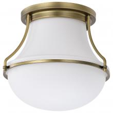 Nuvo 60/7860 - Valdora 1 Light Flush Mount; 10 Inches; Natural Brass Finish; White Opal Glass