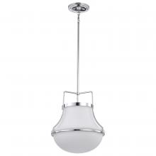 Nuvo 60/7873 - Valdora 1 Light Pendant; 14 Inches; Polished Nickel; White Opal Glass