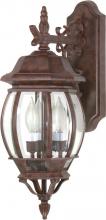 Nuvo 60/892 - Central Park - 3 Light 22" Wall Lantern with Clear Beveled Glass - Old Bronze Finish