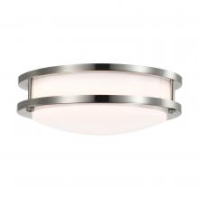 Nuvo 62/1561 - 16 Watt; 10 inch; LED Flush Mount Fixture; 3000K; Dimmable; Brushed Nickel; White Lens
