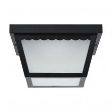 Nuvo 62/1572 - 12 Watt; 9 inch; LED Carport Flush Mount Fixture; 3000K; Dimmable; Black Finish with Frosted Glass