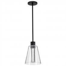  62/2171 - Aura; 7 Inch LED Pendant; Matte Black; K9 Bubble Crystal; 3000K CCT