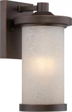 Nuvo 62/641 - Diego - LED Small Wall Lantern with Satin Amber Glass - Mahogany Bronze Finish