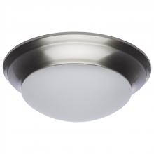 Nuvo 62/686 - 18W; Flush Mount Twist & Lock Fixture; LED; 12 in.; Brushed Nickel Finish; Frosted Glass