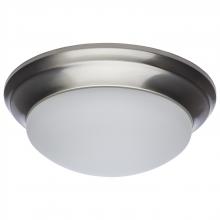 Nuvo 62/688 - 25W; Flush Mount Twist & Lock Fixture; LED; 14 in.; Brushed Nickel Finish; Frosted Glass