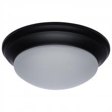 Nuvo 62/689 - 25W; Flush Mount Twist & Lock Fixture; LED; 14 in; Matte Black Finish; Frosted Glass