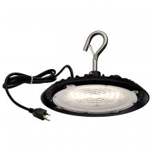 Nuvo 65/960 - 60 Watt; Hi-Pro Shop Light with Plug; 8" Dia.; 3000K; Black Finish; 120 Volt