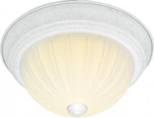 Nuvo SF76/127 - 2 Light - 13" Flush with Frosted Melon Glass - Textured White Finish