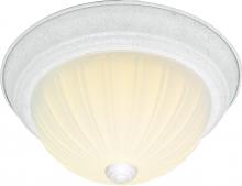 Nuvo SF76/129 - 3 Light - 15" Flush with Frosted Melon Glass - Textured White Finish