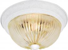 Nuvo SF76/192 - 2 Light - 13" Flush with Clear Ribbed Glass - Textured White Finish