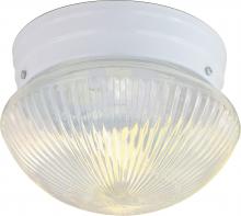 Nuvo SF76/253 - 2 Light - 10" Flush with Clear Ribbed Glass - White Finish
