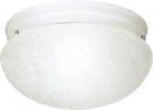 Nuvo SF76/614 - 2 Light - 12" Flush Alabaster Glass - Textured White Finish