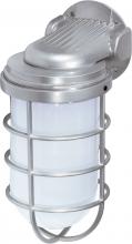 Nuvo SF76/622 - 1 Light - 10" Vapor Proof - Wall Mount with Frosted Glass - Metallic Silver Finish