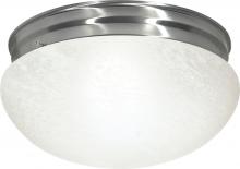 Nuvo SF76/677 - 2 Light - 12" Flush with Alabaster Glass - Brushed Nickel Finish